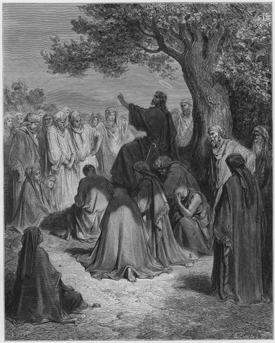 Jesus predigt zu der Menge von Gustave Dore